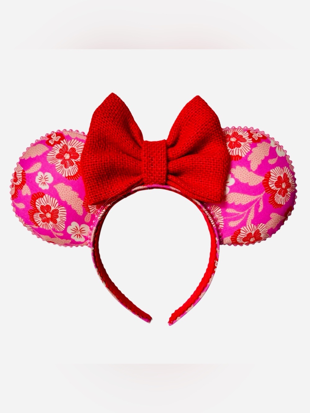 Pink and Red Floral Mouse Ears